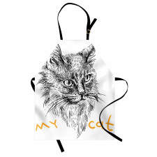 Hand Drawn Cat Apron