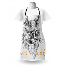 Hand Drawn Cat Apron