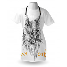 Hand Drawn Cat Apron