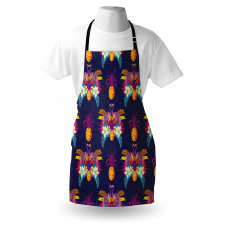 Vivid Flowers Pineapples Apron