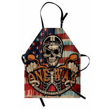 Biker Skull American Flag Apron