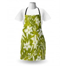 Green Flower Pattern Apron