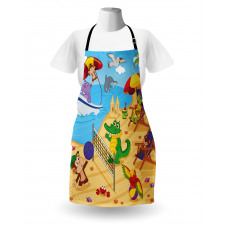 Cartoon Animals on Beach Apron