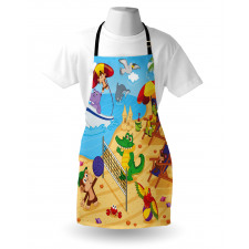 Cartoon Animals on Beach Apron