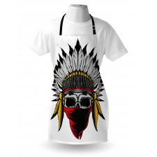 Skull with Feathers Veil Apron