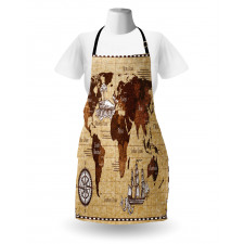 Retro Sketch World Map Apron