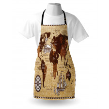 Retro Sketch World Map Apron