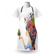 Long Haired Woman Apron