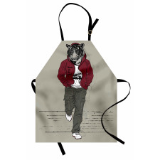 Lion Tiger Head Teenager Apron