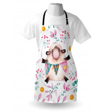 Watercolor Cartoon Sheep Apron