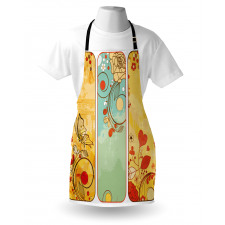 Floral Detailed Frames Apron