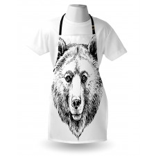 Grizzly Bear Ink Sketch Apron