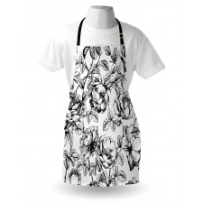 Hand Drawn Rose Petals Apron