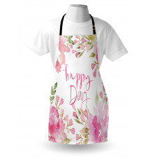 Watercolor Flowers Leaf Apron