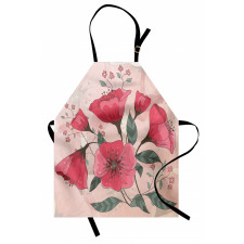 Pink Romantic Flowers Apron