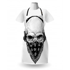 Gothic Skull Headphones Apron