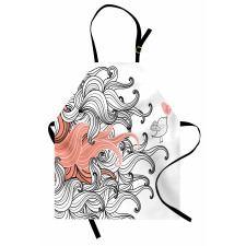 Graphic Swirls Wave Bird Apron