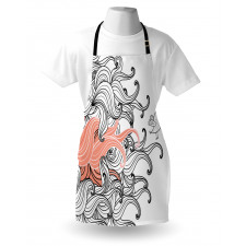 Graphic Swirls Wave Bird Apron