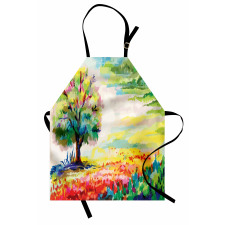 Colorful Rural Scenery Apron