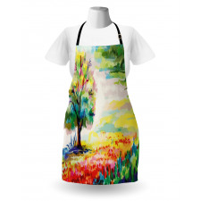 Colorful Rural Scenery Apron