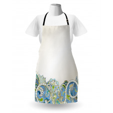 Abstract Flowers Curvy Apron