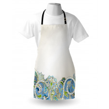 Abstract Flowers Curvy Apron