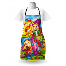 Cartoon Singing Elves Art Apron