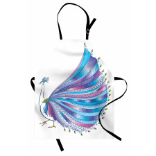 Stylized Peacock Feather Apron