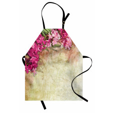 Çiçekli Mutfak Önlüğü Mor ve Pembe Çiçek