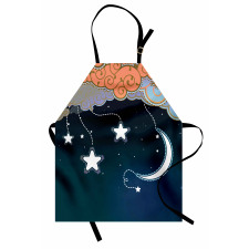 Clouds Stars and Moon Apron