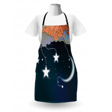 Clouds Stars and Moon Apron