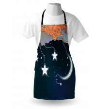 Clouds Stars and Moon Apron