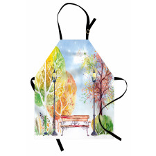 Autumn Park Tree Lantern Apron