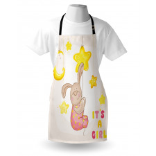 Cartoon Bunny Stars Moon Apron