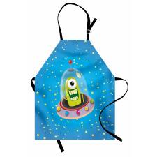 Comic UFO and Alien Apron