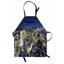 Modern Cityscape at Night Apron