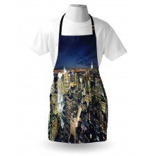 Modern Cityscape at Night Apron