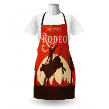 Rodeo Cowboy Rides Bull Apron