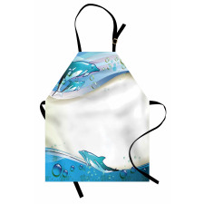 Dolphins Sea Waves Drops Apron