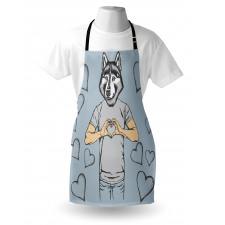 Dog Hearts Romantic Apron