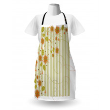 Retro Swirled Flowers Apron