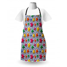 3D Stars Wavy Stripes Apron