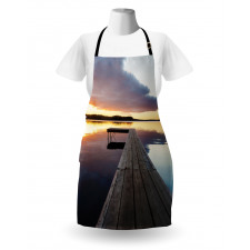 Rustic Pier Sunset Lake Apron