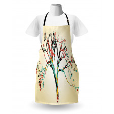 Abstract Colorful Tree Apron