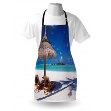 Plaj Mutfak Önlüğü Kumsaldaki Şemsiye