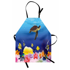 Deep Sealife Fish Moss Apron