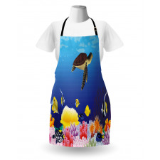 Deep Sealife Fish Moss Apron