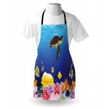 Deep Sealife Fish Moss Apron