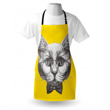 Cat Glasses Bow Tie Apron