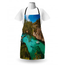 Yacht on Sea Scenic View Apron